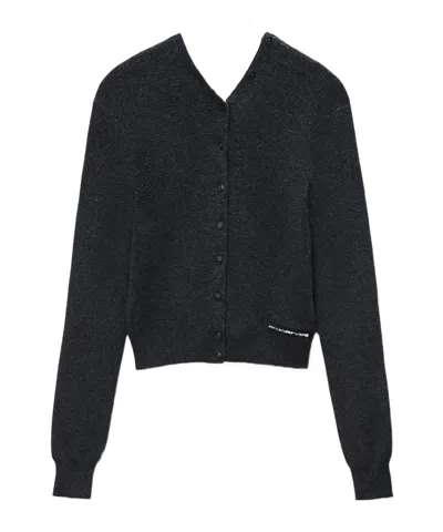Alexander Wang Button-up Cardigan In Gray