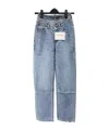 Alexander Wang Cable-chain Link Cotton Straight Jeans In Blue