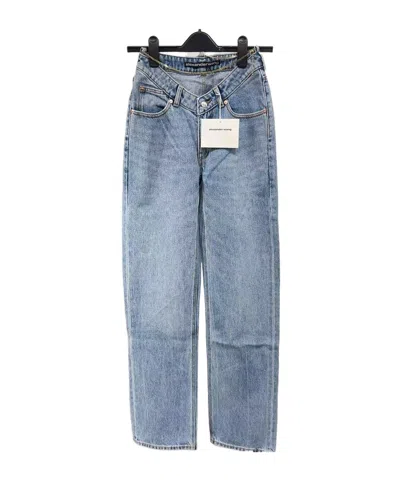 Alexander Wang Cable-chain Link Cotton Straight Jeans In Blue