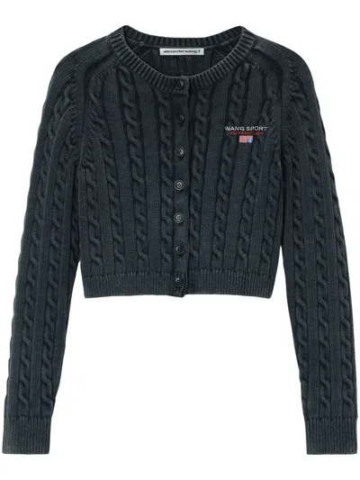 Alexander Wang Cable-knit Cardigan In Black