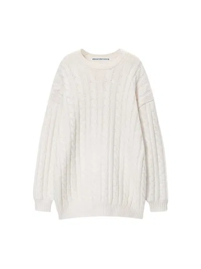 Alexander Wang Cable Pullover Dress Ivory In White