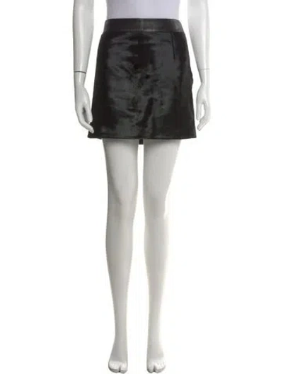 Pre-owned Alexander Wang Calf Hair Mini Skirt In Black