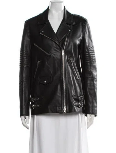 Pre-owned Alexander Wang Calf Leather Coat In Black