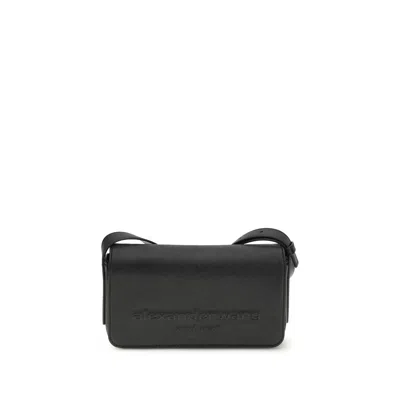 Alexander Wang Calf Leather Shoulder Bag In Black