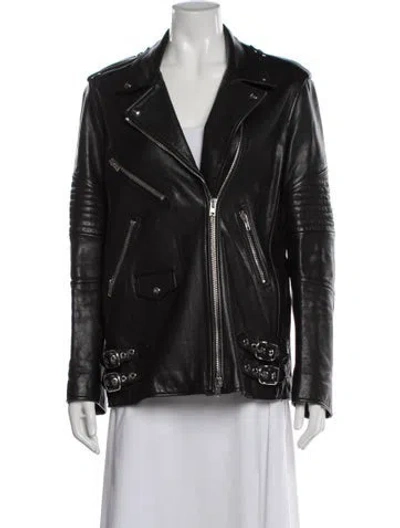 Pre-owned Alexander Wang Calfskin Biker Jacket In Black
