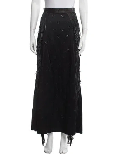 Pre-owned Alexander Wang Calfskin Long Skirt In Black