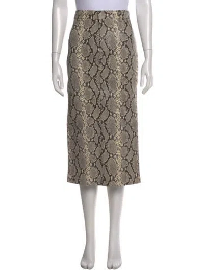 Pre-owned Alexander Wang Calfskin Midi Length Skirt In Neutral