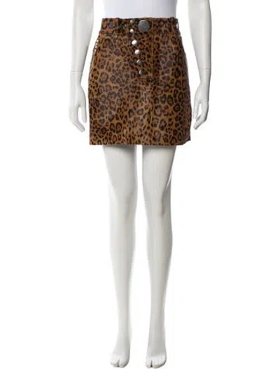 Pre-owned Alexander Wang Calfskin Mini Skirt In Black