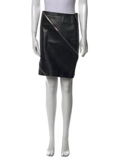 Pre-owned Alexander Wang Calfskin Mini Skirt In Black
