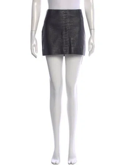 Pre-owned Alexander Wang Calfskin Mini Skirt In Black