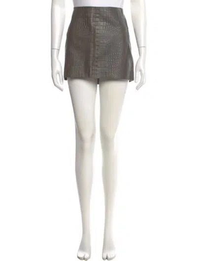 Pre-owned Alexander Wang Calfskin Mini Skirt In Gray