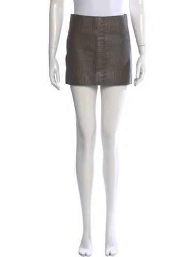 Pre-owned Alexander Wang Calfskin Mini Skirt In Gray