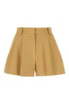 Alexander Wang Beige High-waist Flared Shorts In Brown