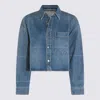 Alexander Wang Cropped Denim Shirt In Blue