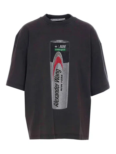 ALEXANDER WANG WASHED BLACK GRAPHIC T-SHIRT