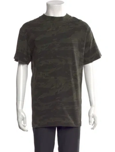 Pre-owned Alexander Wang Camouflage Print Mock Neck T-shirt In Green