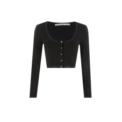 Alexander Wang Short Cardigan In Black