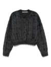 Alexander Wang Plaid Knit Cardigan In Light Blue