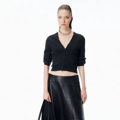 Alexander Wang Cardigan In Wool With Continuous Placket In Gray