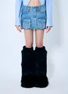 Alexander Wang Mini Skirt With Belt Loops And Cargo Pockets In Blue