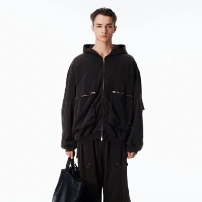 Alexander Wang Cargo Hoodie Oversize In Black