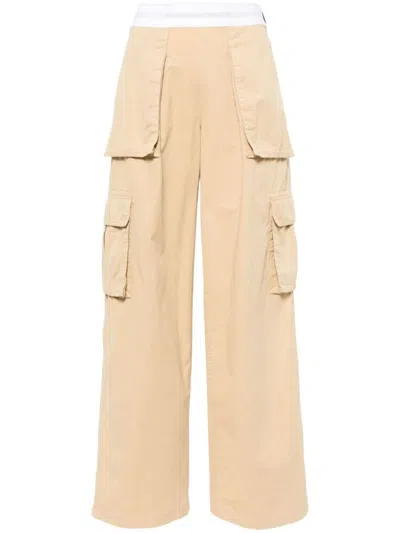 Alexander Wang Mid-rise Cargo Trousers In Nude & Neutrals