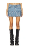 Alexander Wang Cargo Pocket Skirt In Vintage Light Indigo