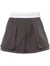 Alexander Wang High-waisted Cargo Shorts In Gray
