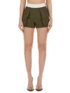 Alexander Wang High Waisted Cargo Rave Shorts Army Green In Military Green