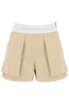 Alexander Wang High Waist Cargo Rave Shorts In Beige