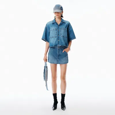 Alexander Wang Carpenter Mini Skort In Blue