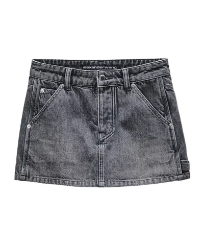 Alexander Wang Carpenter Mini Skort In Gray
