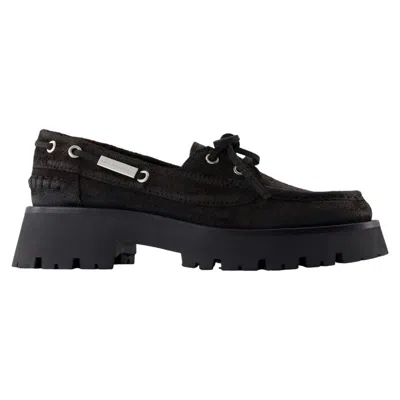 Alexander Wang Carson Boat Loafers -  - Leather - Chocolate In Brown