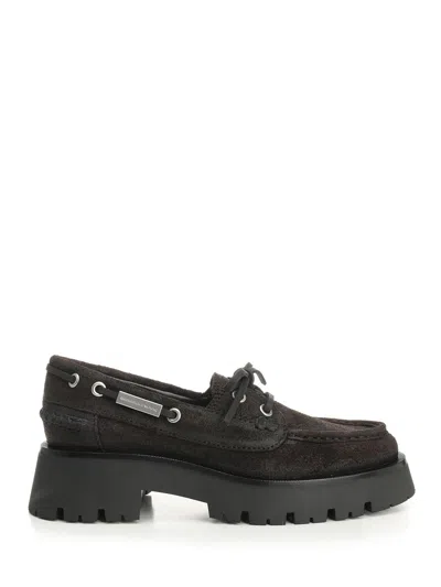 Alexander Wang Brown Waxed Suede Carson Boat Loafers