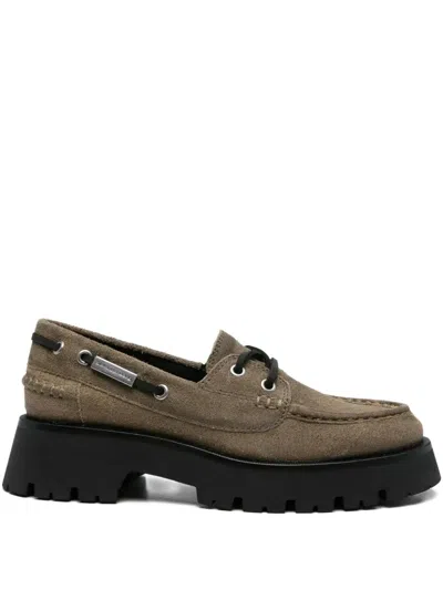 Alexander Wang Carson Platform Boat Shoes In Green