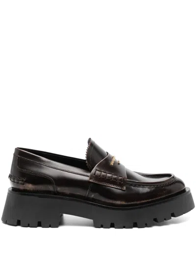 Alexander Wang Carter 45mm Mid-heel Leather Loafers In Black