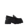 Alexander Wang Carter 75 Platform Loafers In Black Leather In Black