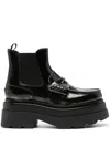 Alexander Wang Logo-plaque Chunky Sole Boots In Black