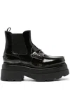 Alexander Wang Logo-plaque Chunky Sole Boots In Black