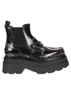 Alexander Wang Logo-plaque Chunky Sole Boots In Black