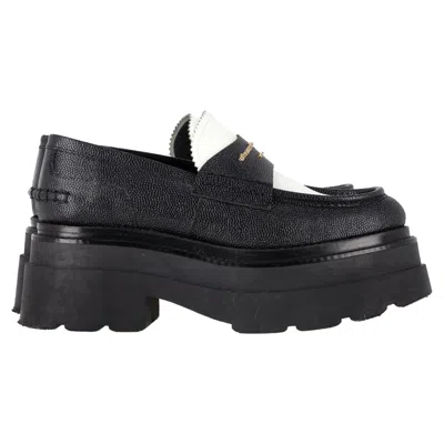 Alexander Wang Carter Chunky Sole Loafers In Black And White Leather