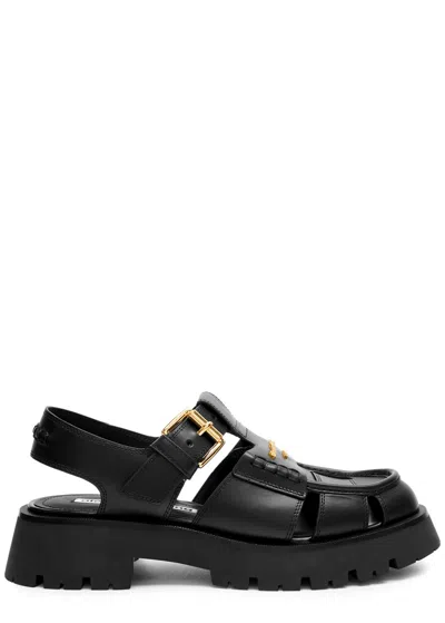 Alexander Wang Carter Leather Sandals In Black