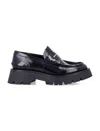 Alexander Wang Chunky Heel Black Box Leather Carter Loafer In Black