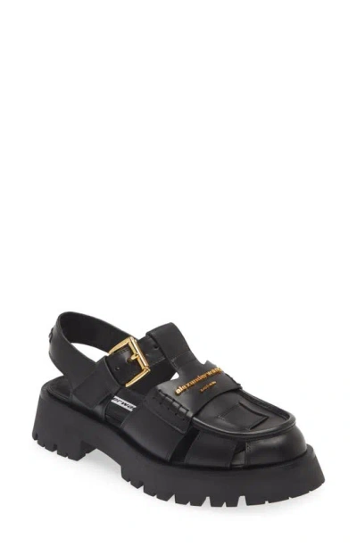 Alexander Wang Carter Platform Fisherman Sandal In Black