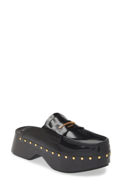 Alexander Wang Carter Platform Loafer Mule In Black