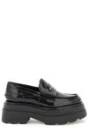 Alexander Wang Carter 75 Platform Loafers In Black Leather In Black
