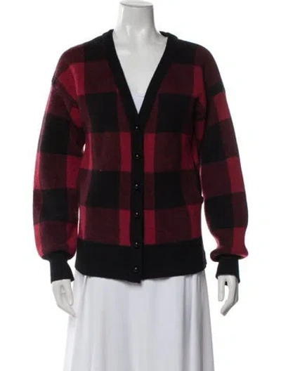 Pre-owned Alexander Wang Cashmere Plaid Print Sweater In Grey