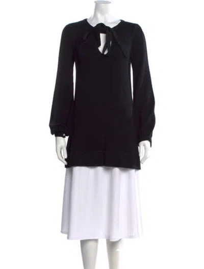 Pre-owned Alexander Wang Cashmere Tie Neck Sweater In Black