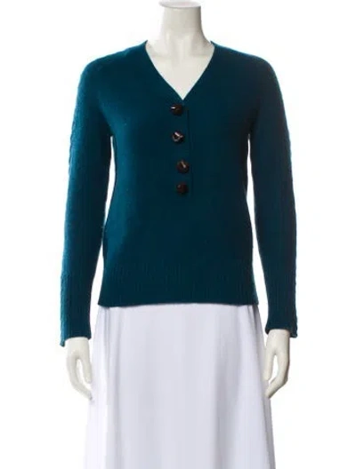 Pre-owned Alexander Wang Cashmere V-neck Sweater In Blue