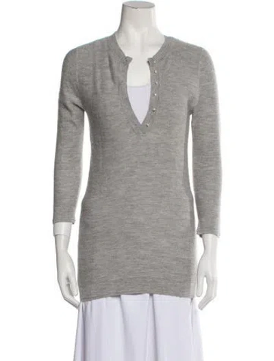 Pre-owned Alexander Wang Cashmere V-neck Sweater In Gray